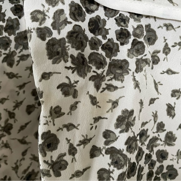 Club Monaco silk gray floral tiered skirt - Picture 6 of 11